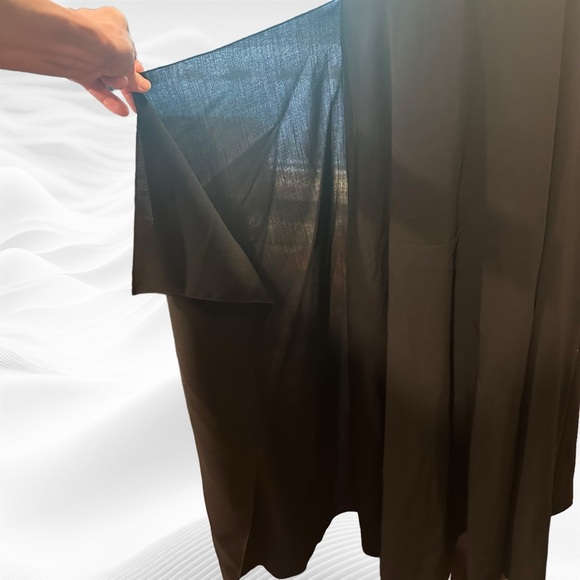 AMI Alexandre Mattiussi Black Wool Crepe Maxi Spaghetti Strap FR 40/US 8 pockets - Picture 6 of 10